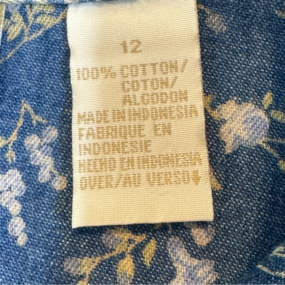 Liz Claiborne Sleeveless Denim Country Floral Maxi Boho Dress - Picture 6 of 8